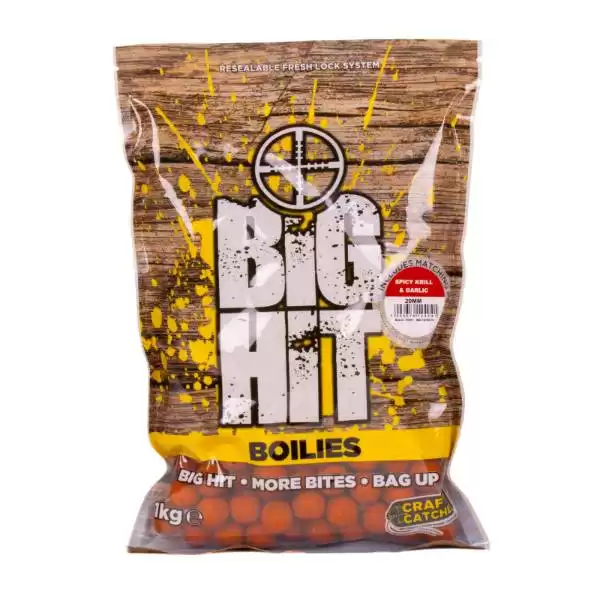 Crafty Catcher Big Hit Spicy Krill & Garlic - Boilies - 20mm - 1kg